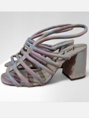 NEW Free People Colette Sandal Cinched Heel Rainbow Metallic EU 37.5